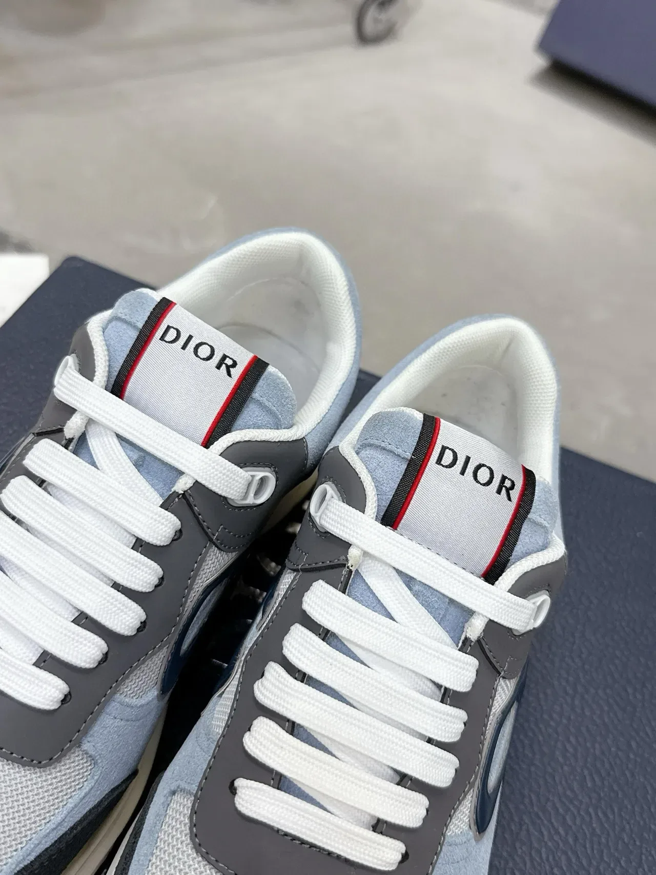 Dior B23 Gray and Light Blue Lifestyle Sneakers 5