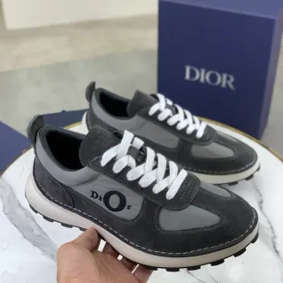 Dior B23 Gray Suede and Mesh Lifestyle Sneakers
