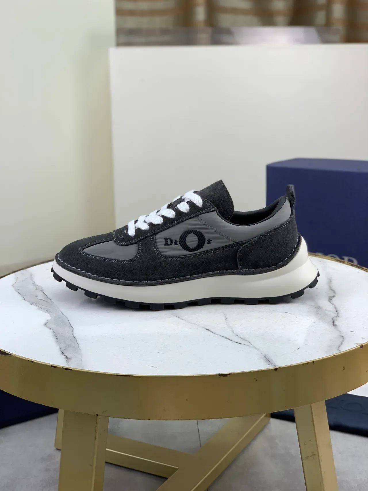 Dior B23 Gray Suede and Mesh Lifestyle Sneakers 5