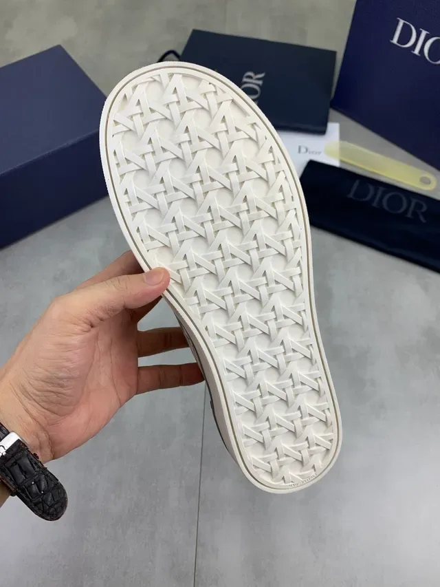 Dior B23 Gray White Slip-On Monogram-Printed Lifestyle Sneakers 2