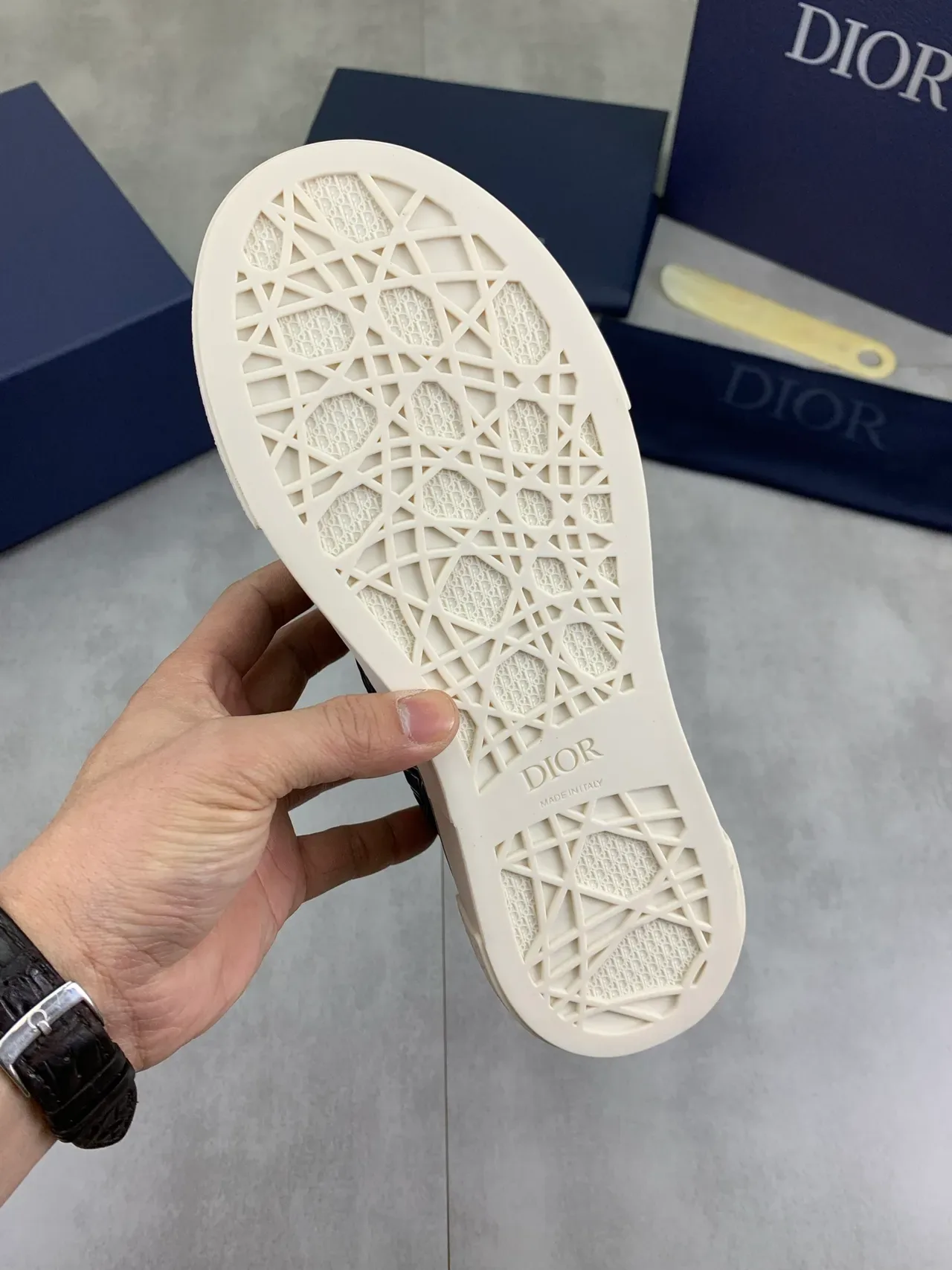 Dior B23 Monogram Navy et Blanc Lifestyle Sneakers 3