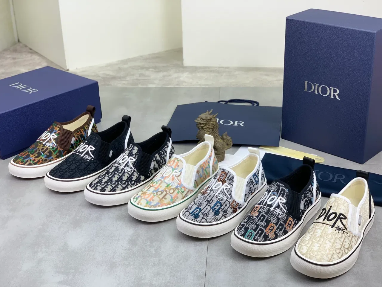 Dior B23 Monogram Script Slip-On Lifestyle Sneakers 2