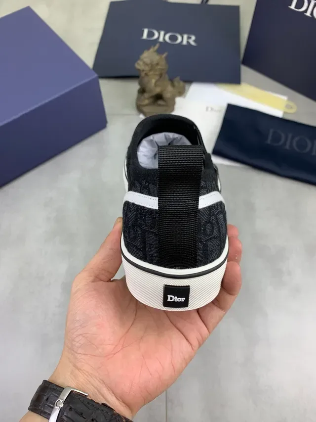 Dior B23 Monogram Script Slip-On Lifestyle Sneakers 4