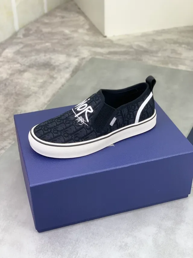 Dior B23 Monogram Script Slip-On Lifestyle Sneakers 5