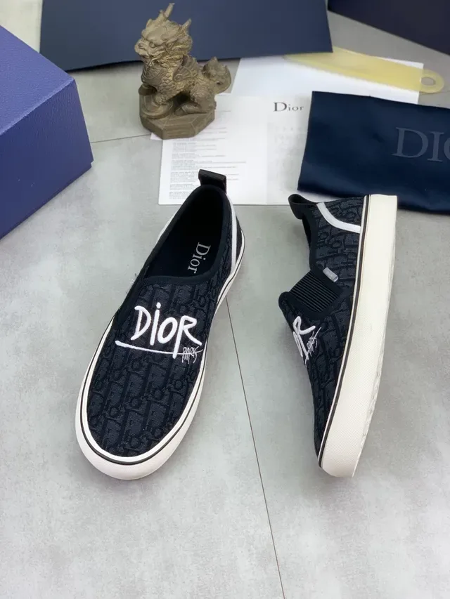 Dior B23 Monogram Script Slip-On Lifestyle Sneakers 6