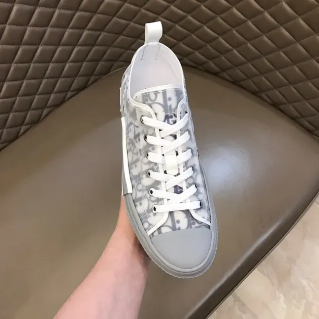 Dior B23 Transparent Monogram Gray Lifestyle Sneakers 4