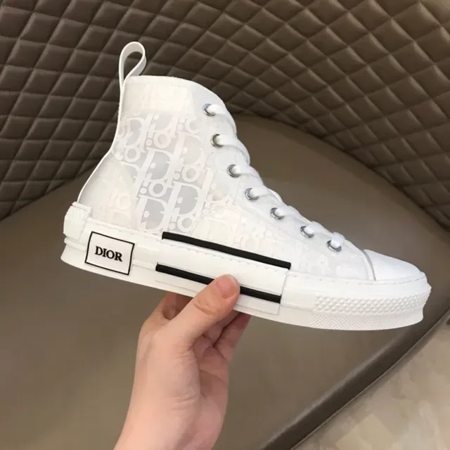 Dior B23 White Monogram High-Top Lifestyle Sneakers 2