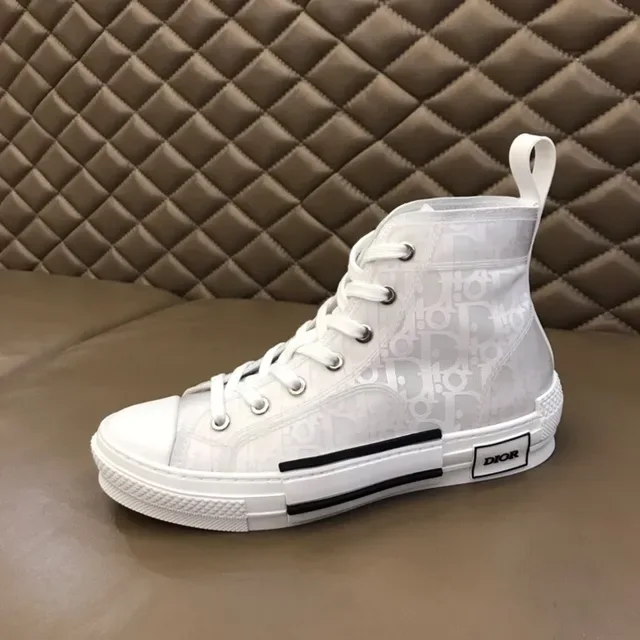 Dior B23 White Monogram High-Top Lifestyle Sneakers 4