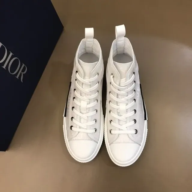 Dior B23 White Monogram High-Top Lifestyle Sneakers 5