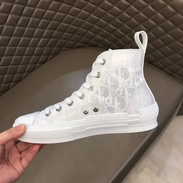 Dior B23 White Monogram High-Top Lifestyle Sneakers 6