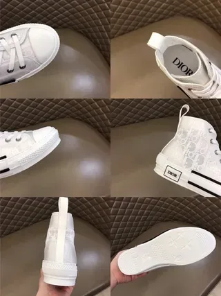 Dior B23 White Monogram High-Top Lifestyle Sneakers 7