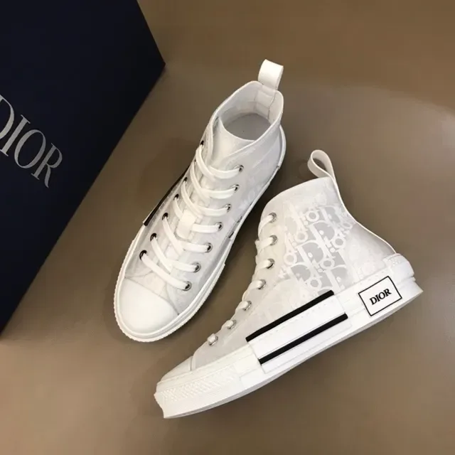 Dior B23 White Monogram High-Top Lifestyle Sneakers 8