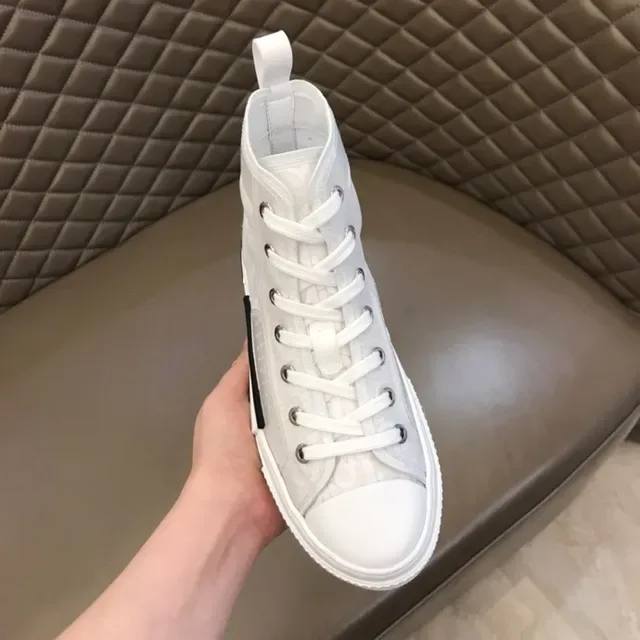 Dior B23 White Monogram High-Top Lifestyle Sneakers 9