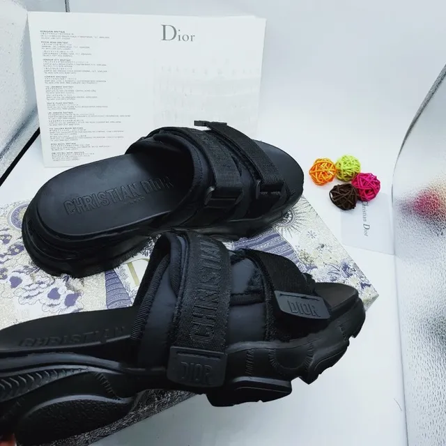 Dior B27 Black Double-Strap Platform Casual Sandals 3