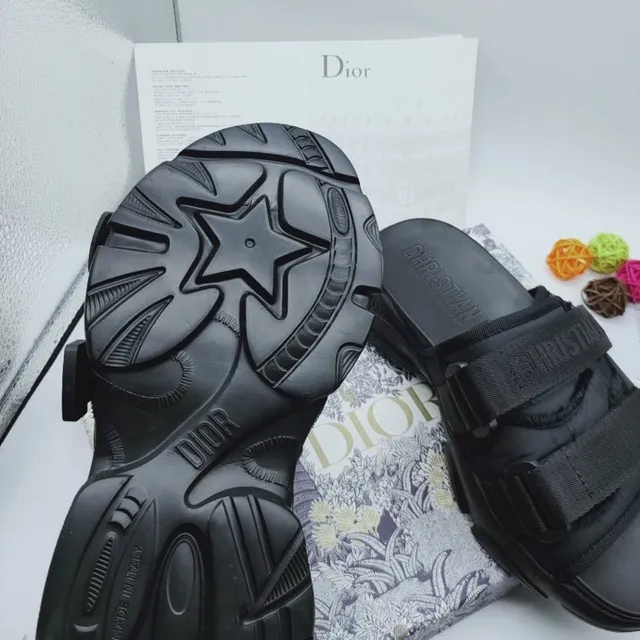 Dior B27 Black Double-Strap Platform Casual Sandals 7