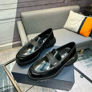 Dior B27 Black Patent Leather Chunky Lug Sole Loafer
