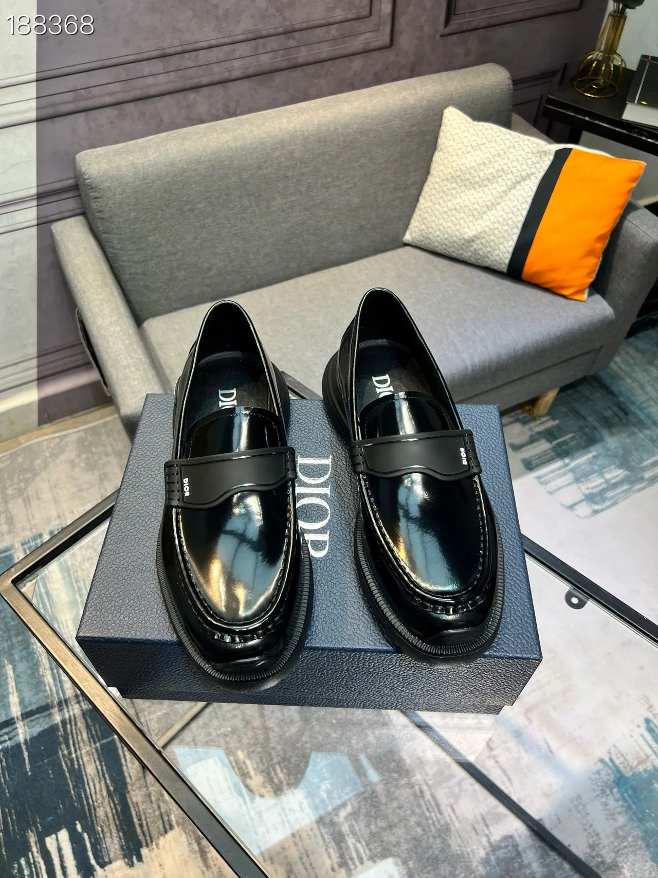 Dior B27 Mocassin Cuir Patenté Noir Semelle à Crampons Épaisses 7