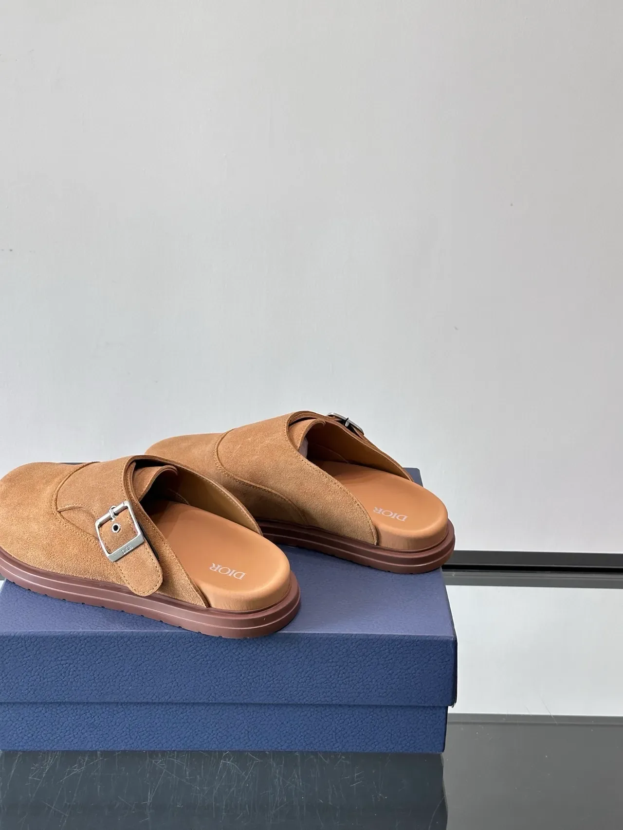 Dior B27 Brown Beige Suede Upper Buckle Strap Loafer 3