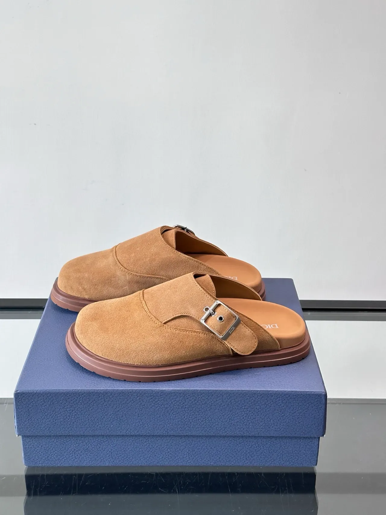 Dior B27 Brown Beige Suede Upper Buckle Strap Loafer 4