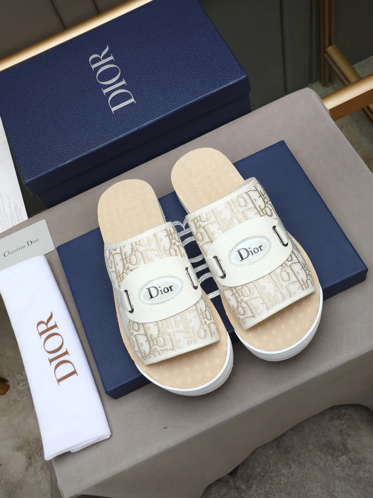 Dior B27 Oblique Jacquard Double-Strap Platform Slippers 2