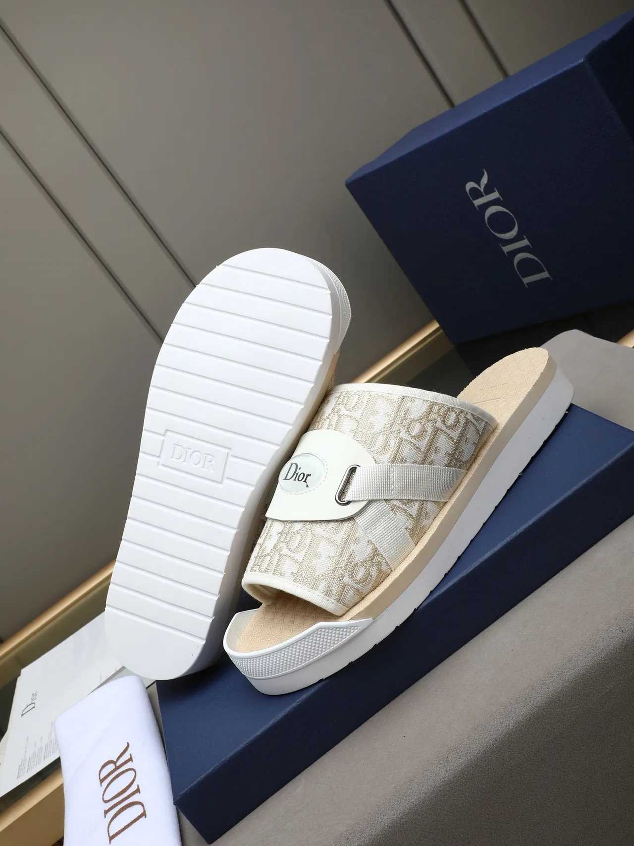 Dior B27 Oblique Jacquard Double-Strap Platform Slippers 3