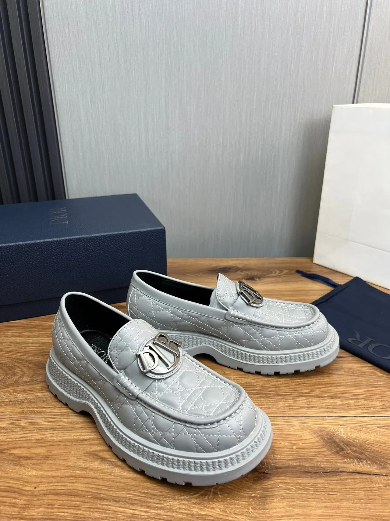 Dior B27 Quilted Gray Loafer 3