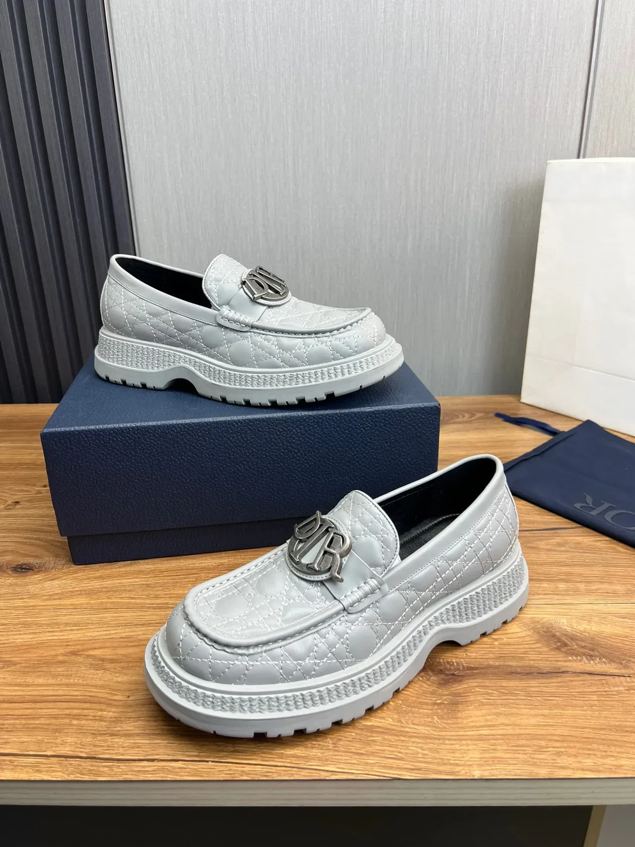 Dior B27 Quilted Gray Loafer 4