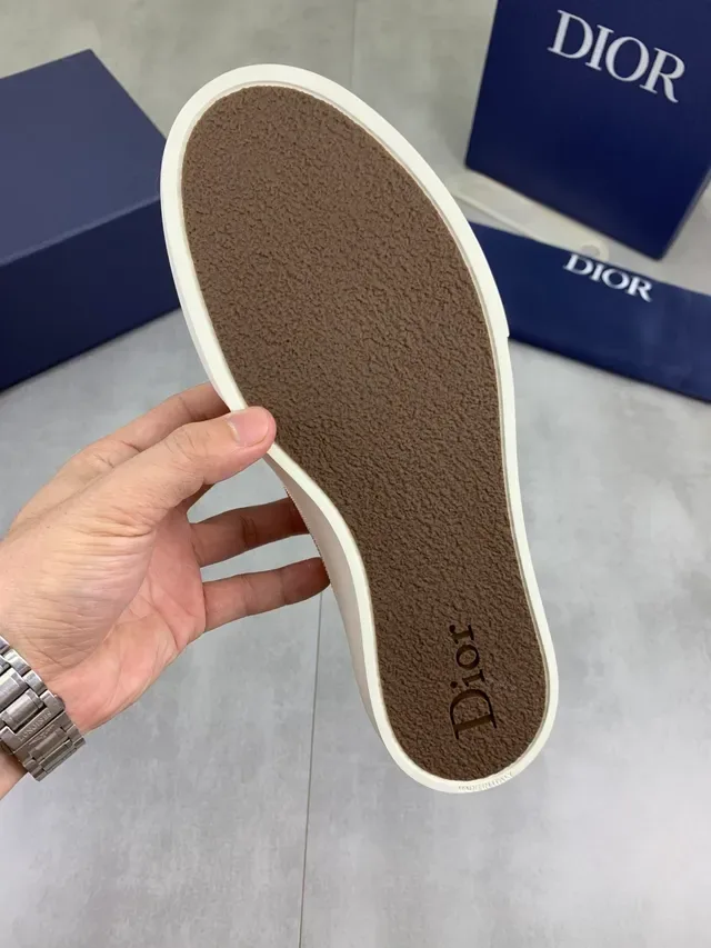 Dior Beige Brown Woven Textile Upper Tan Leather Penny Strap Loafer 2