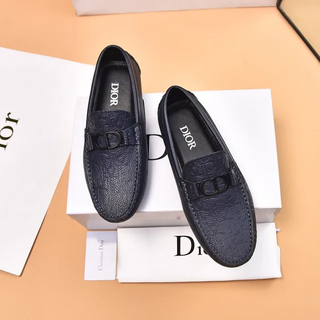 Dior Black Embossed Monogram Leather Metal CD Buckle Loafer 2