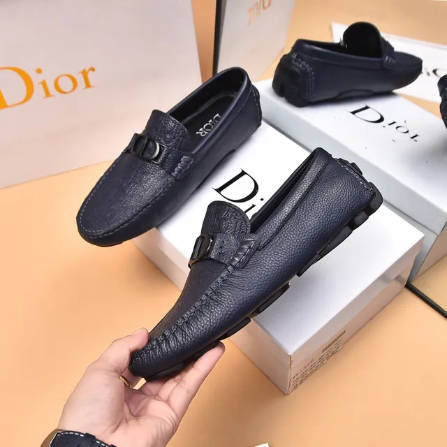 Dior Black Embossed Monogram Leather Metal CD Buckle Loafer 4