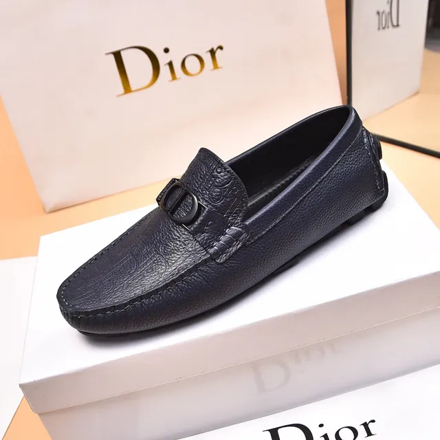 Dior Black Embossed Monogram Leather Metal CD Buckle Loafer 6