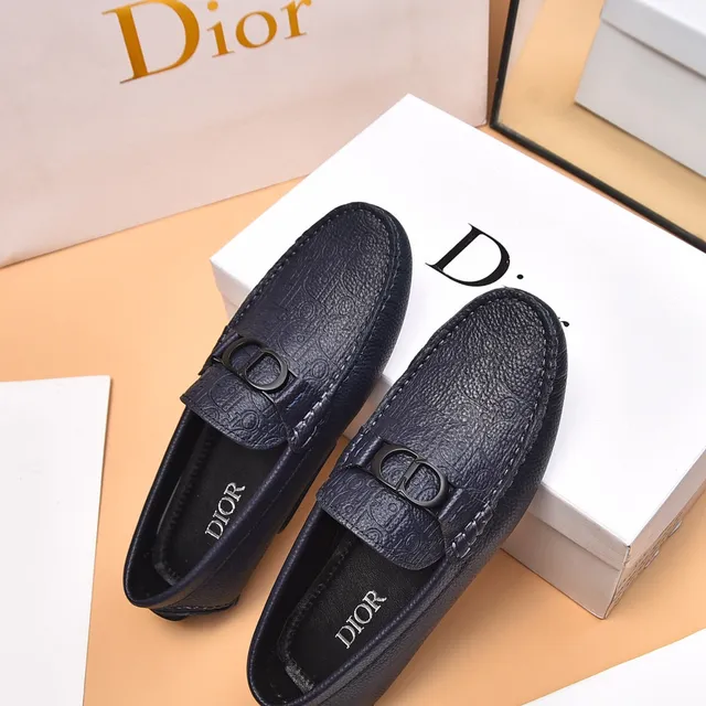 Dior Black Embossed Monogram Leather Metal CD Buckle Loafer 8