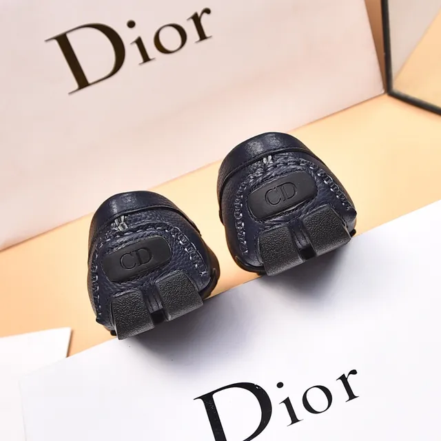 Dior Black Embossed Monogram Leather Metal CD Buckle Loafer 9