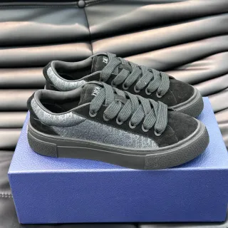 Dior Sneakers Lifestyle Noir et Gris Low-Top en Daim et Jacquard
