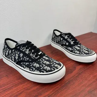 Dior Black White Monogram Canvas Low-Top Lifestyle Sneakers