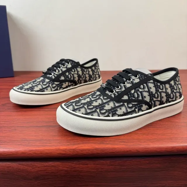 Dior Black White Monogram Canvas Low-Top Lifestyle Sneakers 3