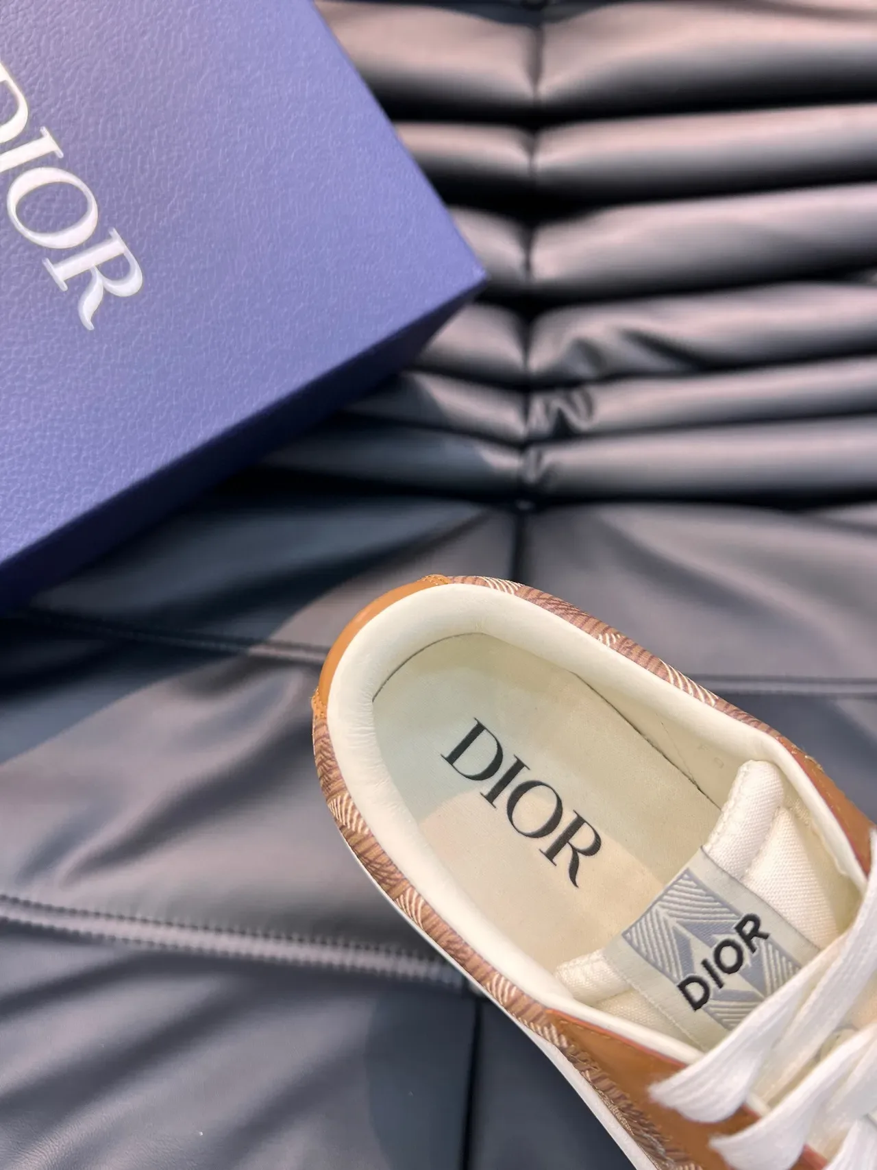 Dior Chaussures Lifestyle en Daim et Textile Imprimé Marron Beige Basse 9