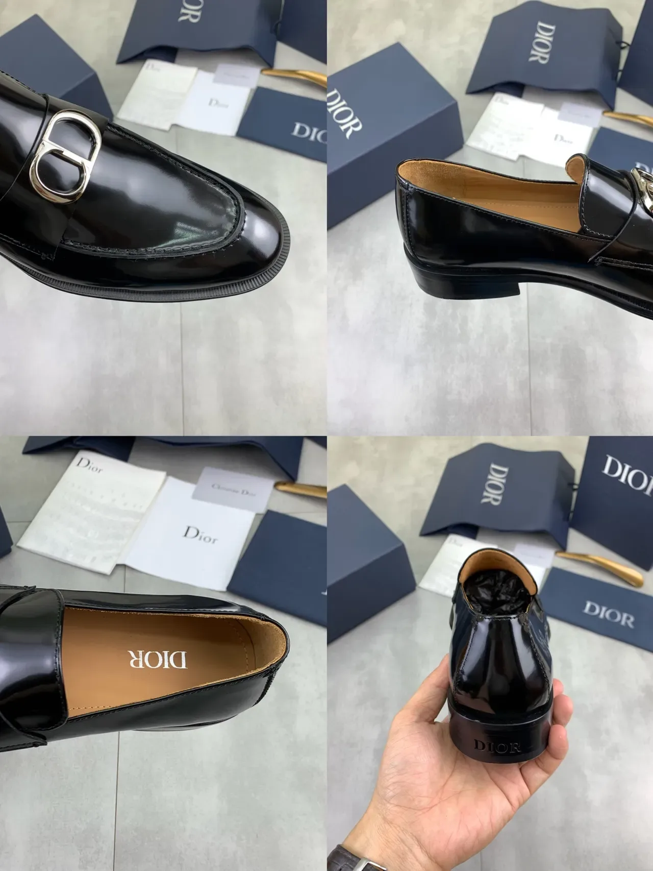 Dior Buckle Strap Loafer Black Silver Patent Leather Loafer 2