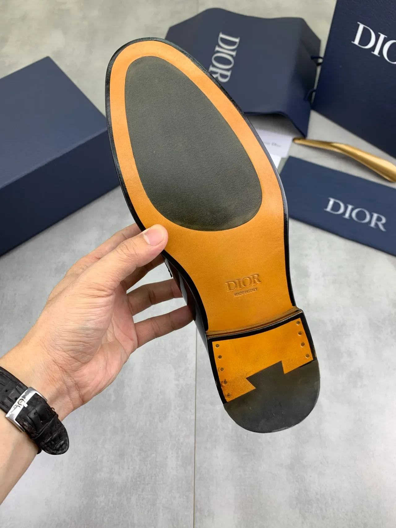 Dior Buckle Strap Loafer Black Silver Patent Leather Loafer 3
