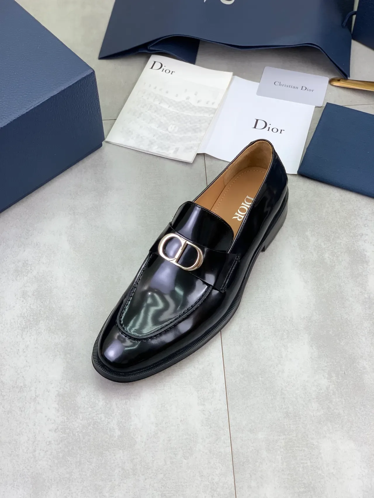 Dior Buckle Strap Loafer Black Silver Patent Leather Loafer 4