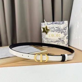 Dior CD Belt White and Black Reversible Leather Belt