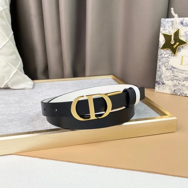 Dior CD Belt White and Black Reversible Leather Belt 4