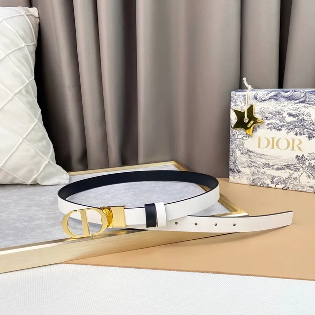 Dior CD Belt White and Black Reversible Leather Belt 6
