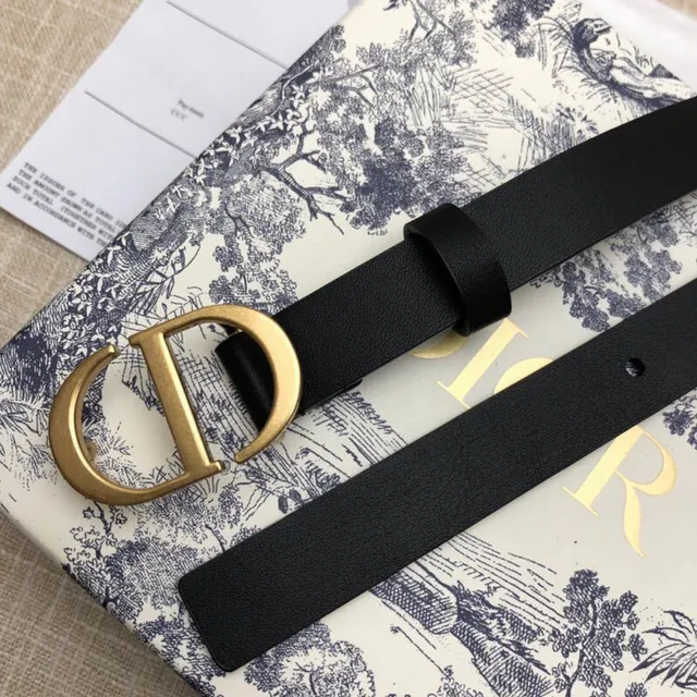 Dior CD Buckle Belt Black Leather Belt 3