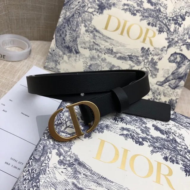 Dior CD Buckle Belt Black Leather Belt 4
