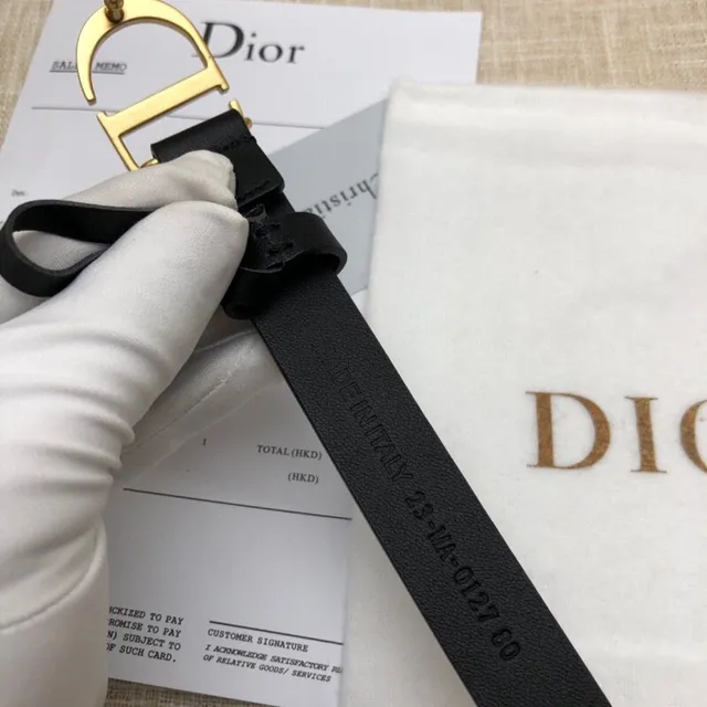 Dior CD Buckle Belt Black Leather Belt 6