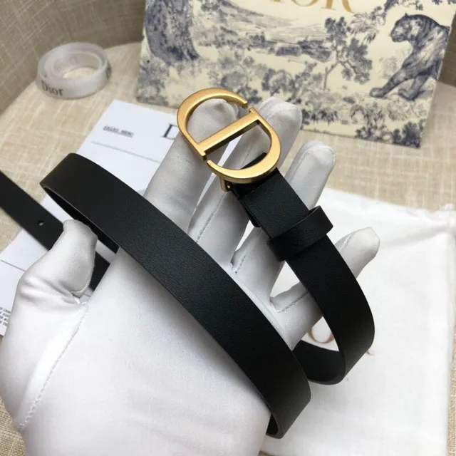 Dior CD Buckle Belt Black Leather Belt 8