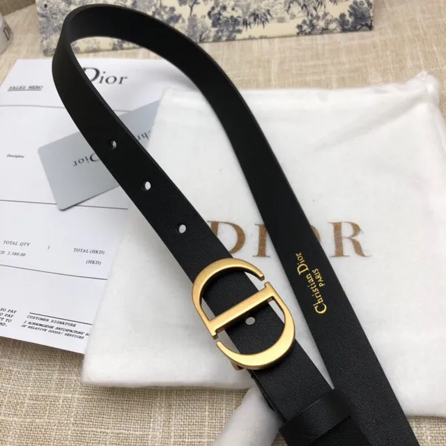 Dior CD Buckle Belt Black Leather Belt 9