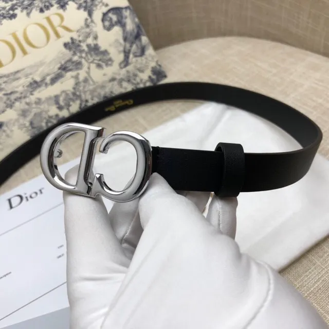 Dior CD Buckle Belt Black Leather Belt 11