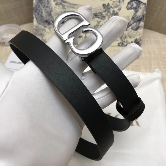 Dior CD Buckle Belt Black Leather Belt 12
